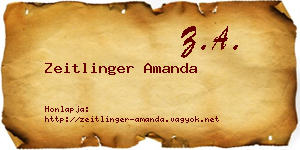 Zeitlinger Amanda névjegykártya